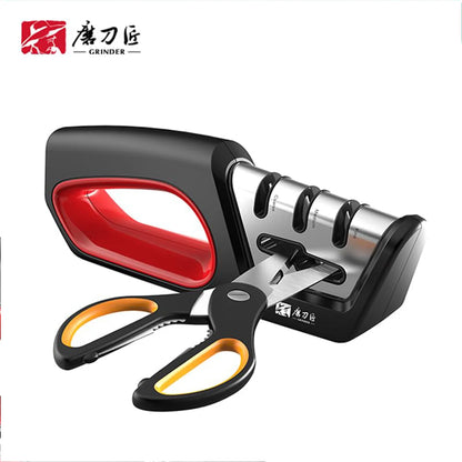 4 In 1 Knife Sharpener - Professional Kitchen Sharpener With Diamond, Tungsten & Ceramic Rods