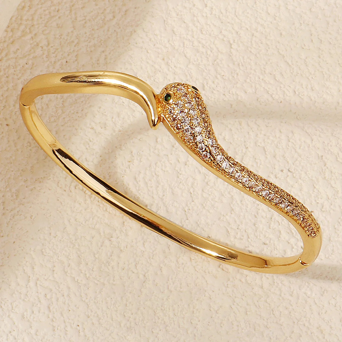 Europe and America Classic Snake Bracelet For Women Stainless Steel Zirconia Nail Bangle Trendy Jewelry Summer