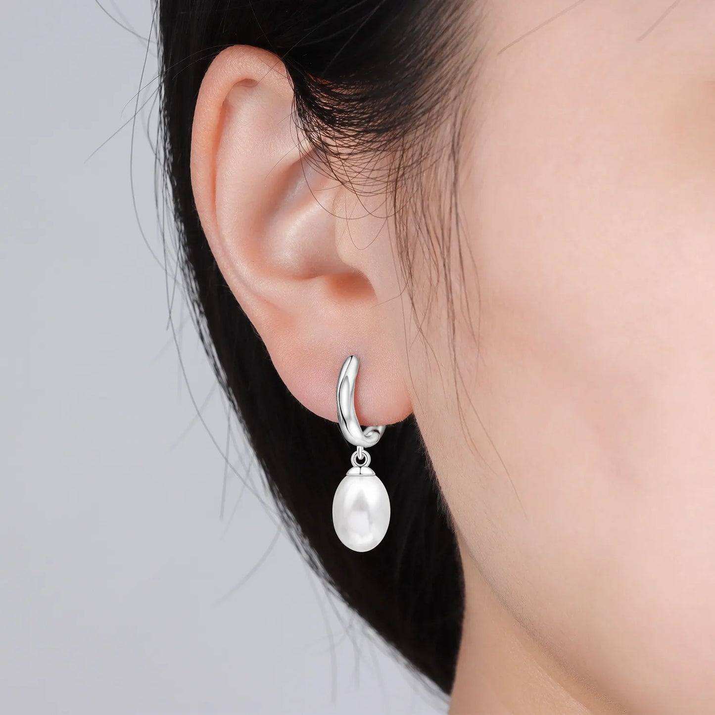 925 Sterling Silver Simple Pearl Earrings Jewelry Hoop Earrings Zircon Stud Earrings For Women Jewelry Fine Birthday Party Gifts