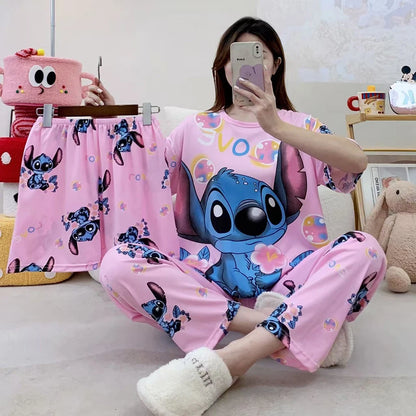 Women's New Three Piece Pajama Home Outfit Sweet Pajama Cartoon Casual Women's Fashionable and Comfortable Home Outfit Pajamaset