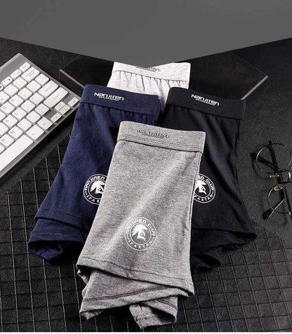 Plus Size Mens Cotton Boxer Shorts - Solid Color Underwear L-6XL