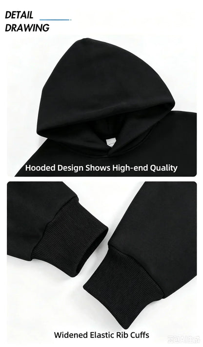 Men's Hoodie Autumn Winter High Grade Warm Sweatshirt Male Daily Casual Fashion Pullover Outdoor Gym Fitness Sporty Hooded Coats