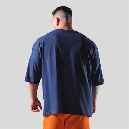 LYFT Oversized Training Men's T-Shirt Design Letters Print T Shirts For Men Loose Fashion Sport Street Casual ClothesTees Tops