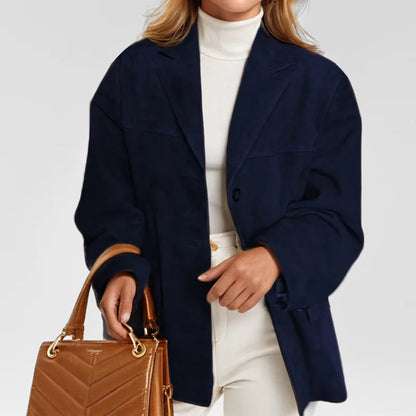 Women Autumn Jacket - Casual Single Breasted Lapel Collar Coat With Button Decoration