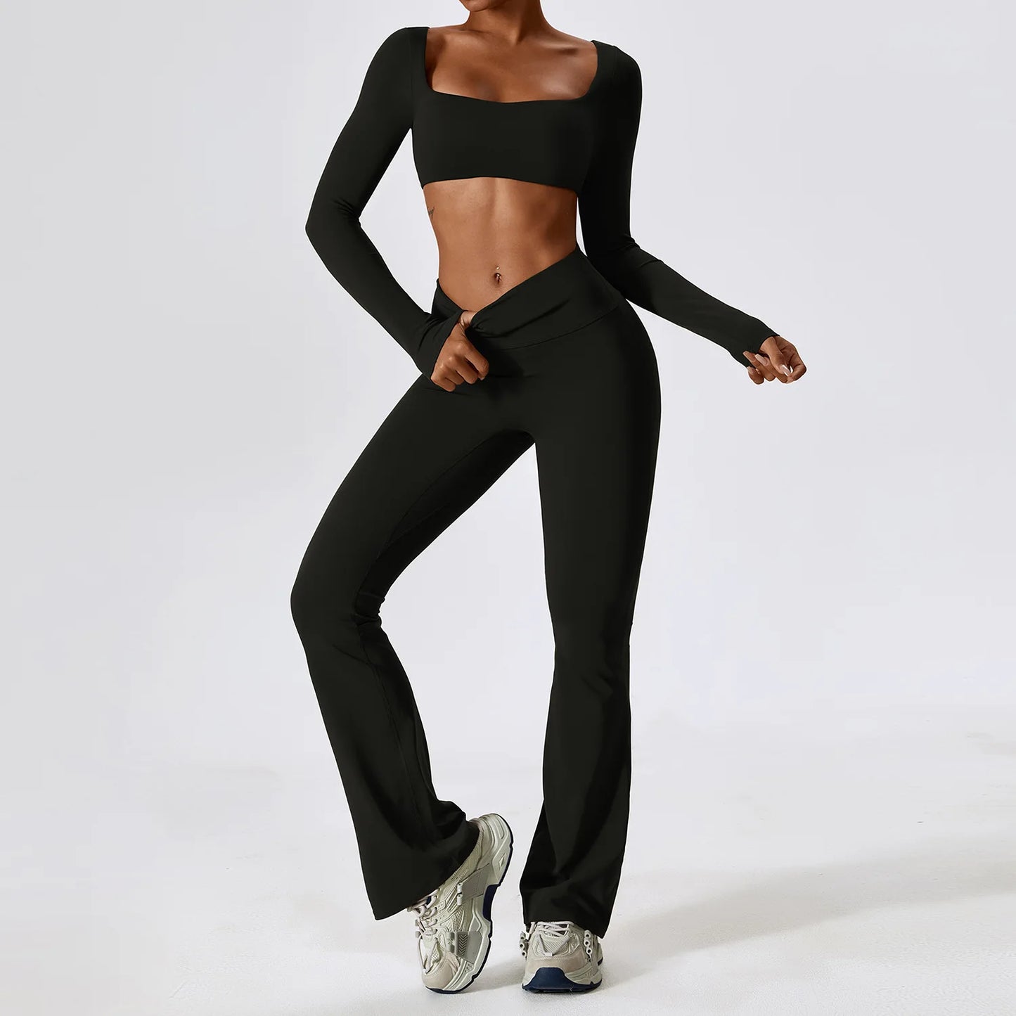 Women Yoga Set – Seamless Sportswear Gym Legging & Fitness Bra Crop Top