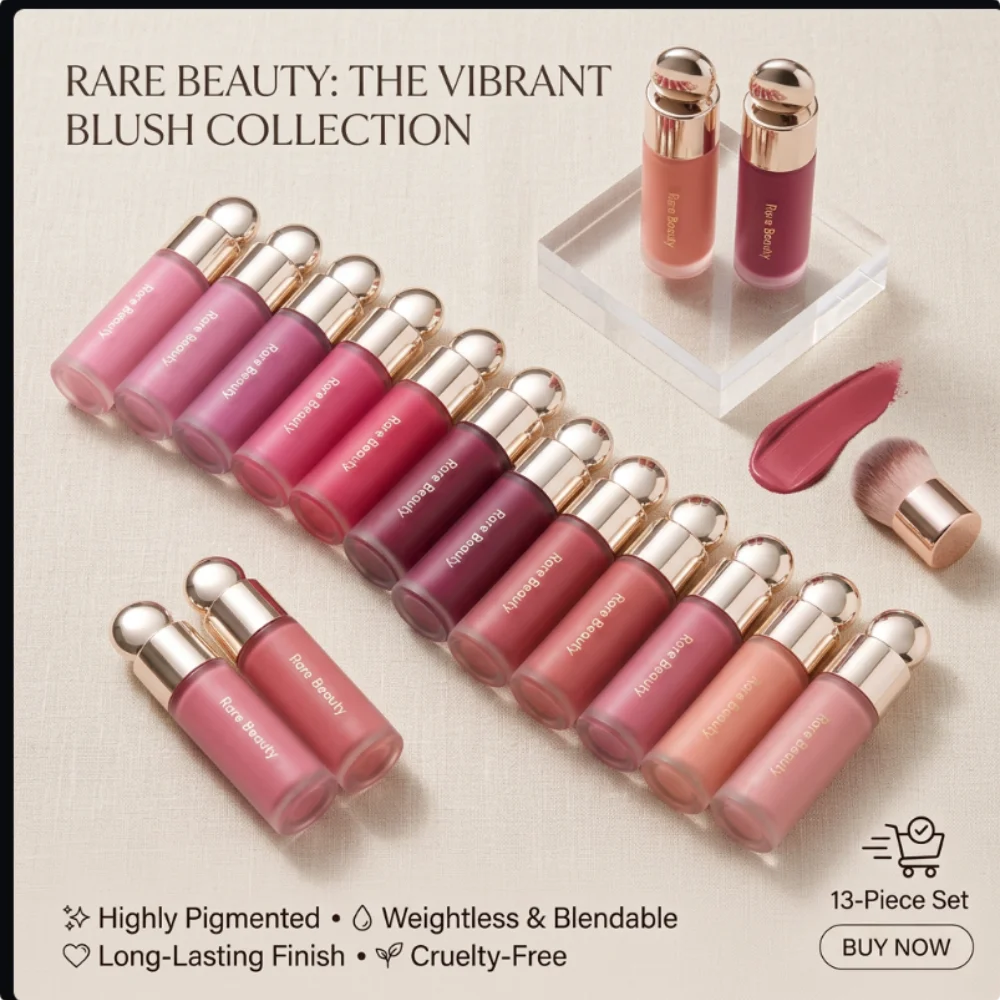 Rare Beauty Happy Joy Lucky Love Liquid Blush Silky and Glide On Smooth Long Lasting Plump Seamless Dewy Women Cosmetic Makeup