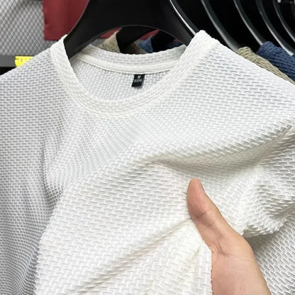 Men's Ice-Silk Mesh T-Shirt – Cool Breathable Summer Top