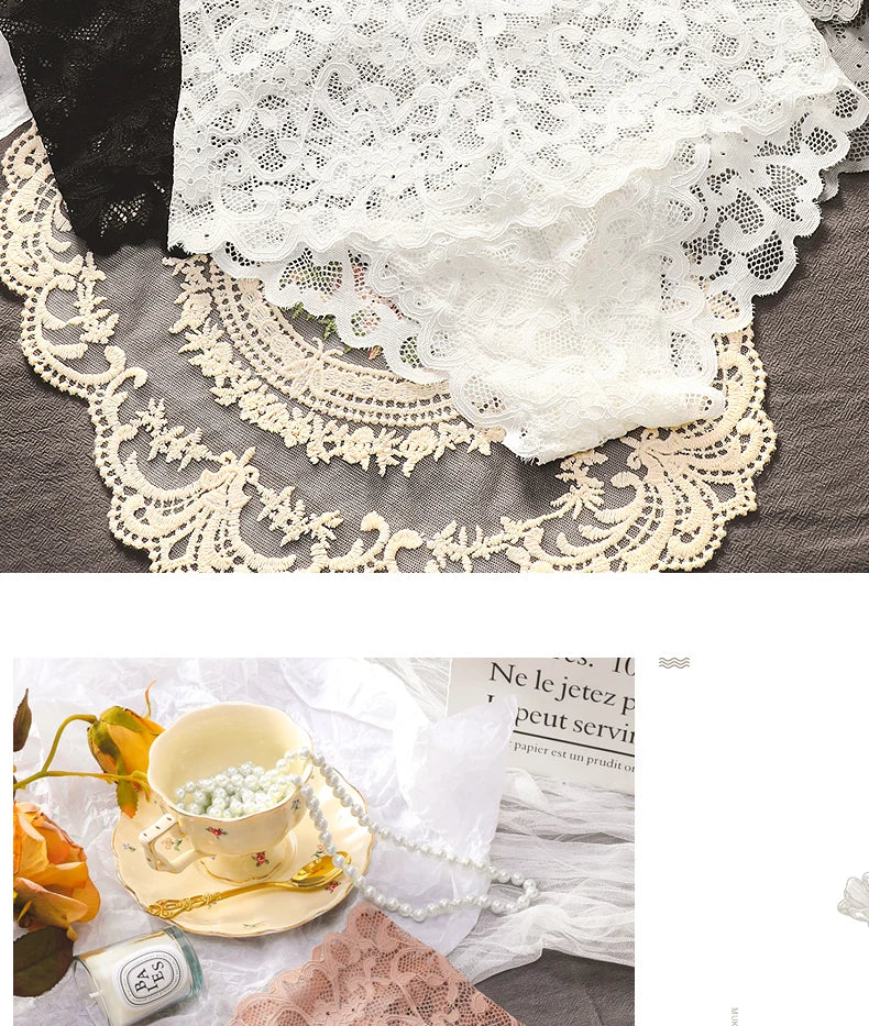 Women's underwear Ice silk high waist belly lift lace pure cotton antibacterial crotch little girls shorts summer thin