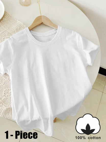 Plus Size Cotton T-Shirt - Ladies Casual Loose Fit Tees | Multicolor Set