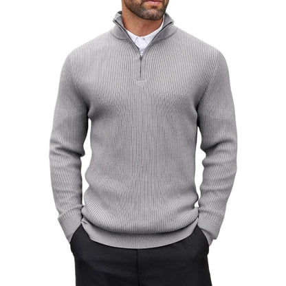 Autumn Men's Quarter Zip Pullover Dress Slim Sweater Mock Neck Sweaters Casual Long Sleeve Pullovers Outerwear Winter Warm Tops