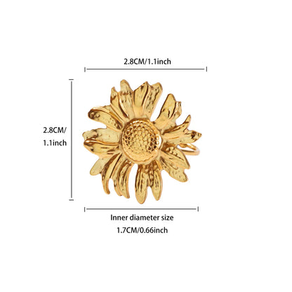 Ocean Starfish Shell Open Rings For Women Gold Color Stainless Steel Ring Summer Beach Aesthetic Waterproof Jewelry Gift