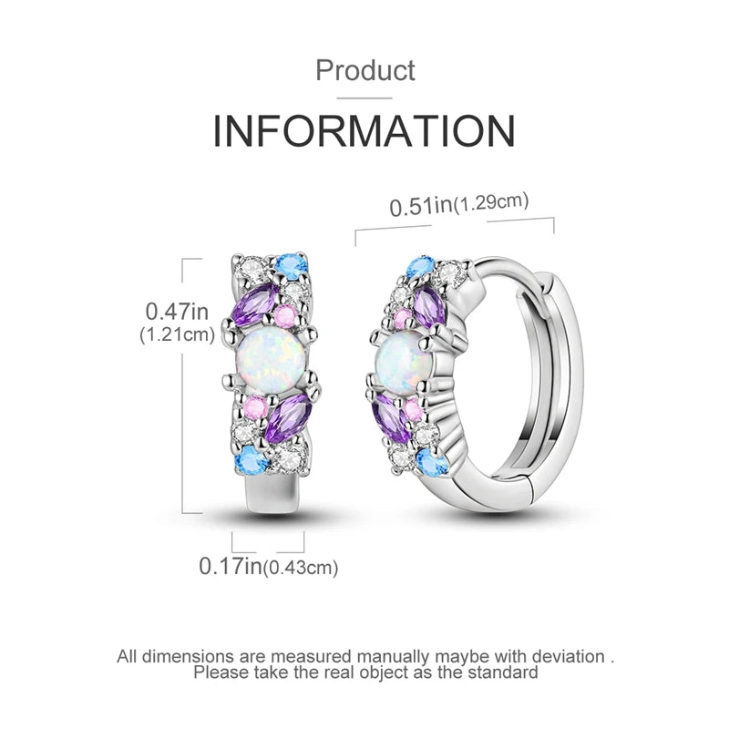 Sterling Silver Hoop Earrings – Zirconium Star Drop Style For Women’s Anniversary Jewelry Gift
