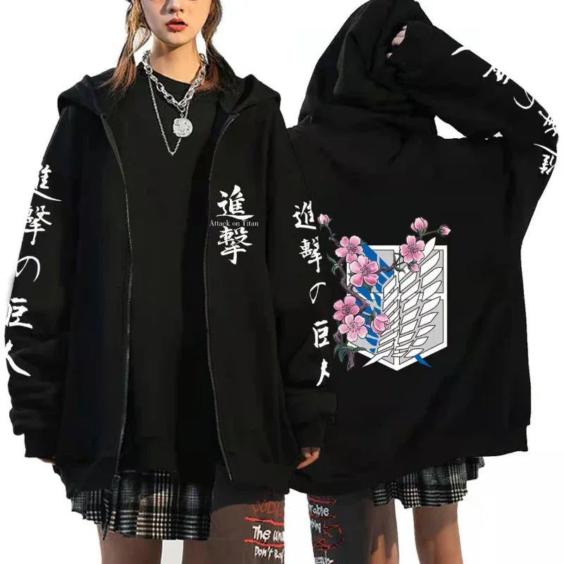 Anime Zipper Hoodie Sports Coat Sportswear Role Playing Women Sportswear Autumn Hoodie Fashionable Hoodie Rtable Womens Clothing