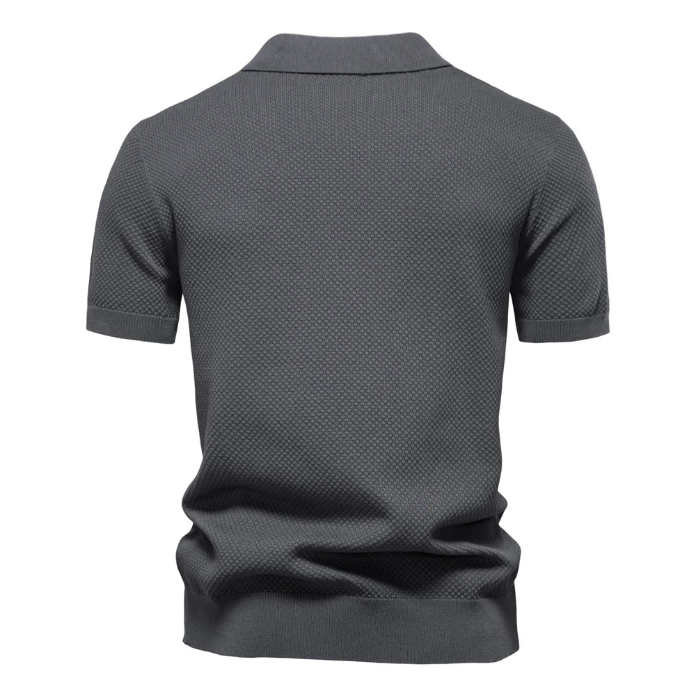 Men's Breathable Polo Shirt - Lightweight Stretch Short Sleeve Polo for Summer Casual Wear