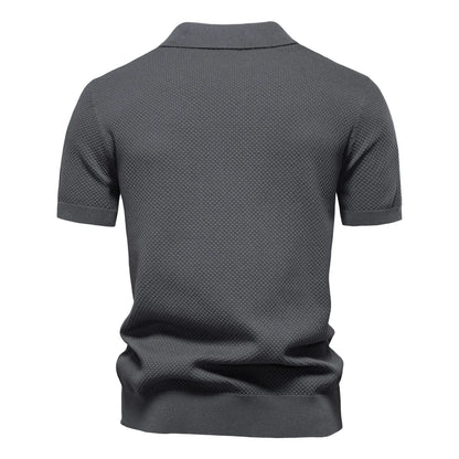 Men's Breathable Polo Shirt - Lightweight Stretch Short Sleeve Polo for Summer Casual Wear