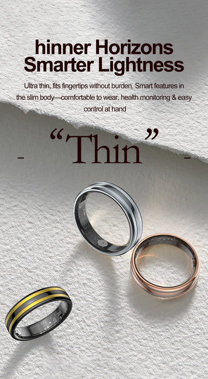 Fashion Smart Ring Health Monitor Sleep Tracker Step Calorie Counter Lightweight Waterproof Smart Jewelry Gift