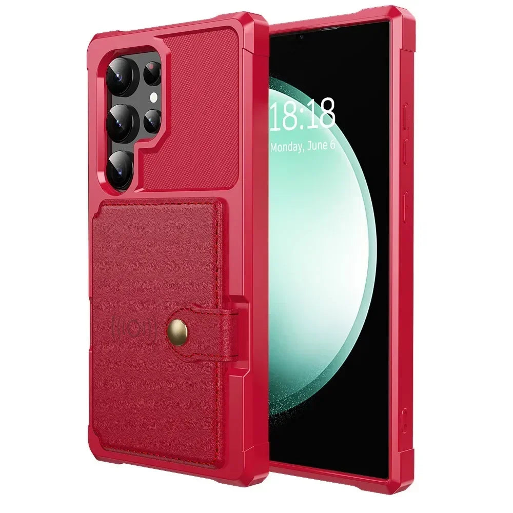 Card Wallet Case for Samsung Galaxy S24 S23 FE S25 Plus S22 S21 S26 Ultra A17 A37 A56 A36 A55 A35 A15 A54 A34 A52S A05S A05 A16