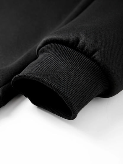 Men's Winter Hoodie - Thick Fleece Sweatshirt With Adjustable Drawstring Hood
