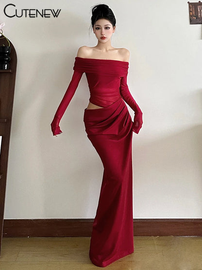 Mesh Ruched Maxi Dress - Sexy Sheath Off Shoulder Ankle Length Party Dress