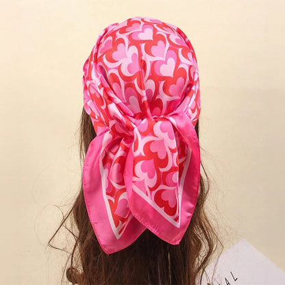 Bohemian Floral Silk Scarf - Tropical Leaf Head Wrap and Bandana