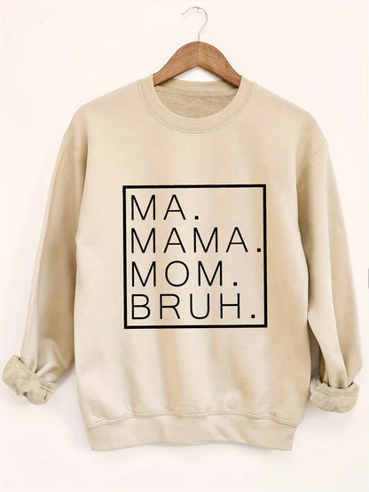 Women's Autumn and Winter Loose Casual Comfortable Letter Printed Thick Long-Sleeved Round Neck Hoodie Pullover