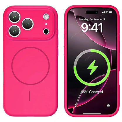 Liquid Silicone Magnetic Phone Case - iPhone 16E1112131617 Pro Max  Air 151416 Plus MagSafe Cover - ZOOMNSTORE