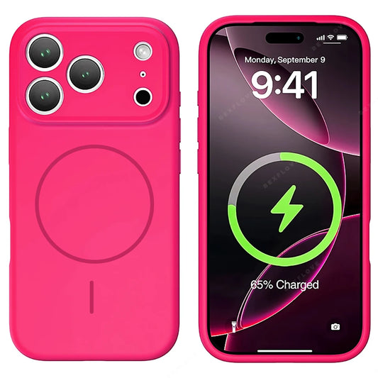 Liquid Silicone Magnetic Phone Case - iPhone 16E1112131617 Pro Max  Air 151416 Plus MagSafe Cover - ZOOMNSTORE