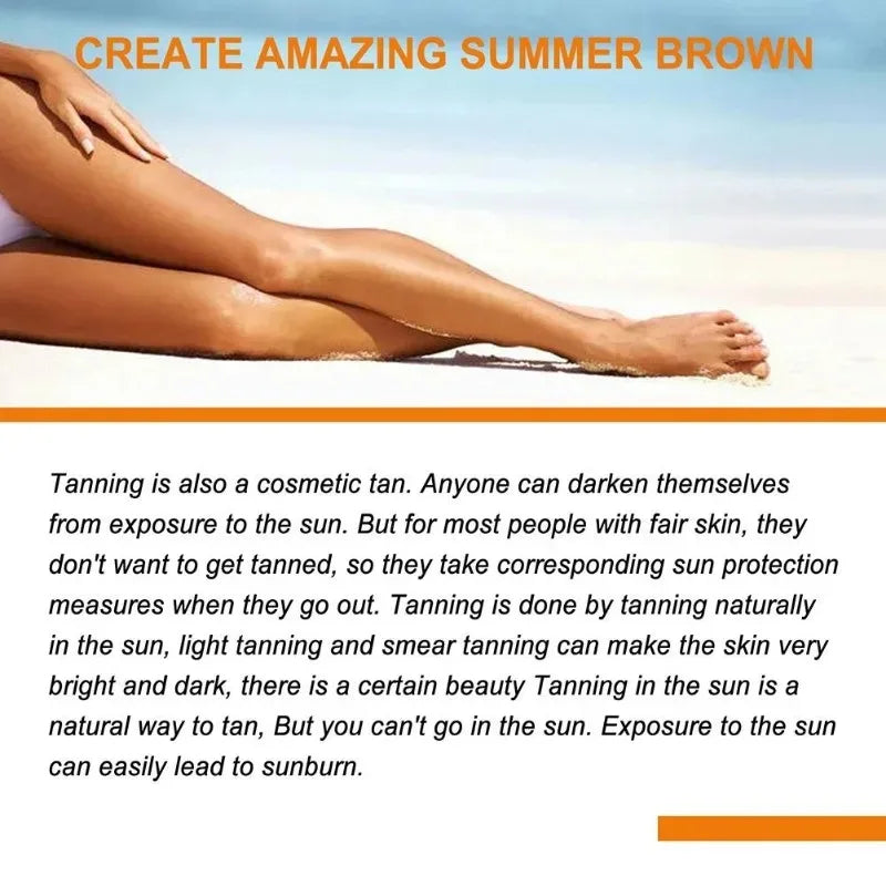 Tanning Cream Face Body Long Lasting Bronzer Skin Tanner Suntan Protect Radiation Nourishing Natural Self-Tanning Lotion