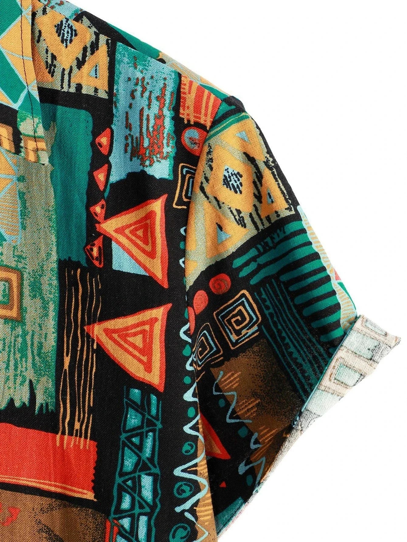 2024 Men's Fashion Retro Printed Short Sleeved Shirt Men's Hawaiian Printed Shirt