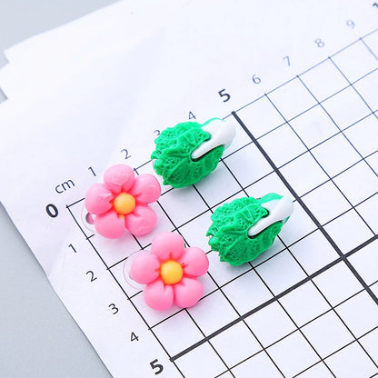 Children's Earrings No Punch Cute Vegetables Flowers Girls Ear Clips Korean Version Pain-resistant Resin Children's Ear Clips