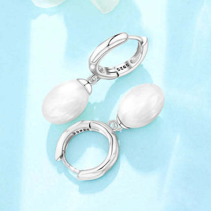 925 Sterling Silver Simple Pearl Earrings Jewelry Hoop Earrings Zircon Stud Earrings For Women Jewelry Fine Birthday Party Gifts
