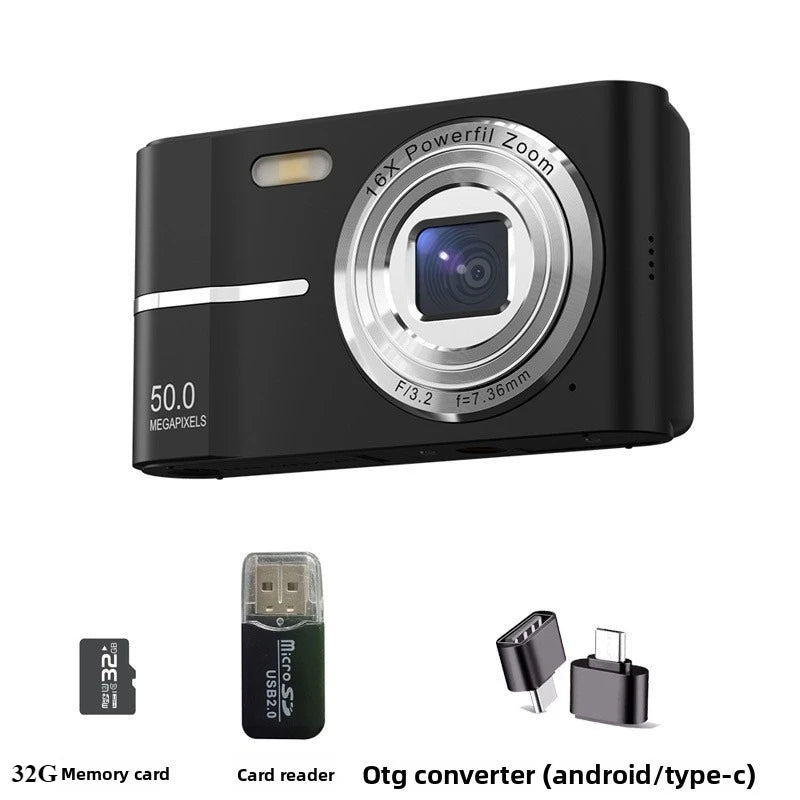 Portable Digital Camera - 44MP Compact Camera with 16x Zoom & 2.4 Inch LCD Screen