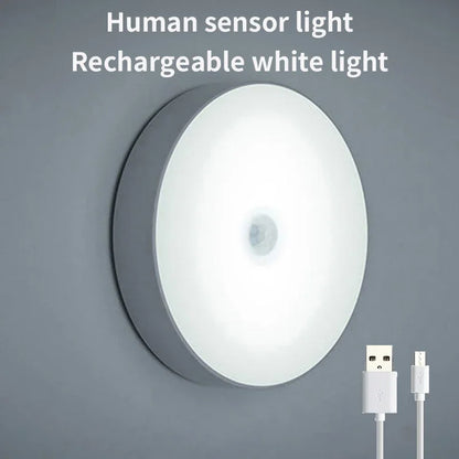 Smart Cabinet Lights with Human Body Sensor Emergency Automatic Lighting USB Rechargeable Wireless Magnetic Suction