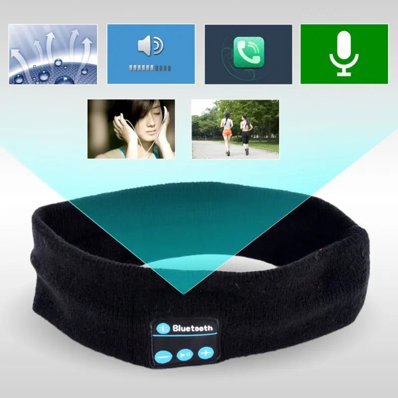 Men's and Women's Dynamic Wireless Sleep Sports Headphones Washable Rest Eye Mask Sports Microphone Yoga Headphones Hair Band