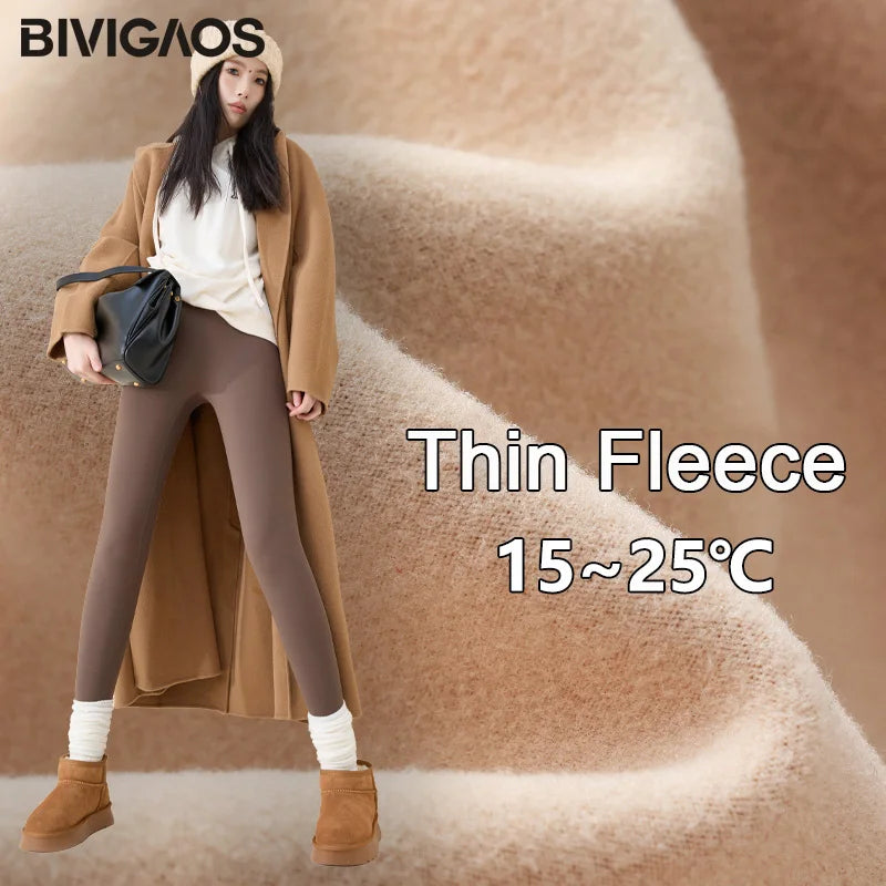 High Waist Fleece Leggings – Seamless Elastic Thermal Leggings Women Warm Winter Tights