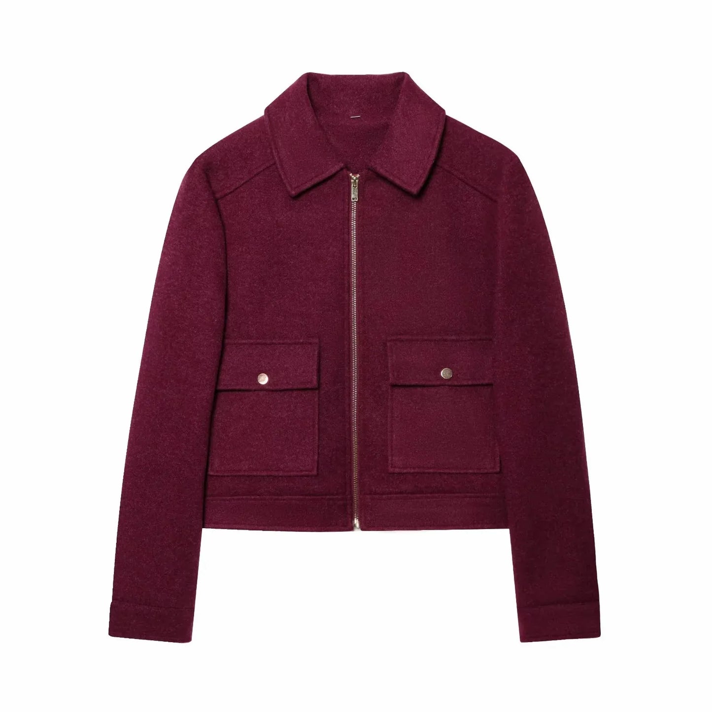 Women's Zipper Jacket - Casual Long Sleeve Coat With Pocket | Lightweight Winter Outerwear