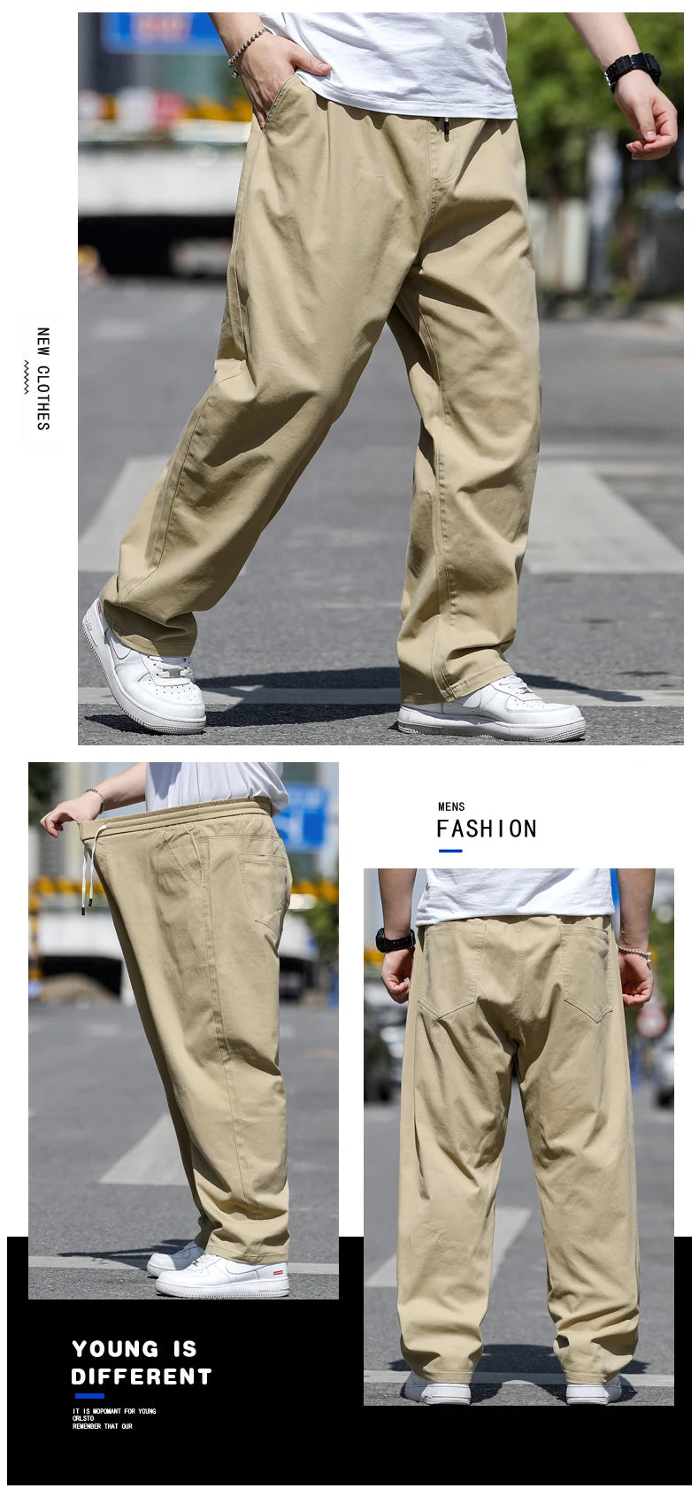 Large Size Men's Casual Pants XL-8XL Plus Size Straight Loose Fit Trousers Elastic Waist Oversized Cotton SweatPants Outdoor