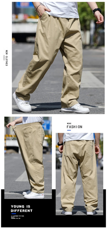 Large Size Men's Casual Pants XL-8XL Plus Size Straight Loose Fit Trousers Elastic Waist Oversized Cotton SweatPants Outdoor