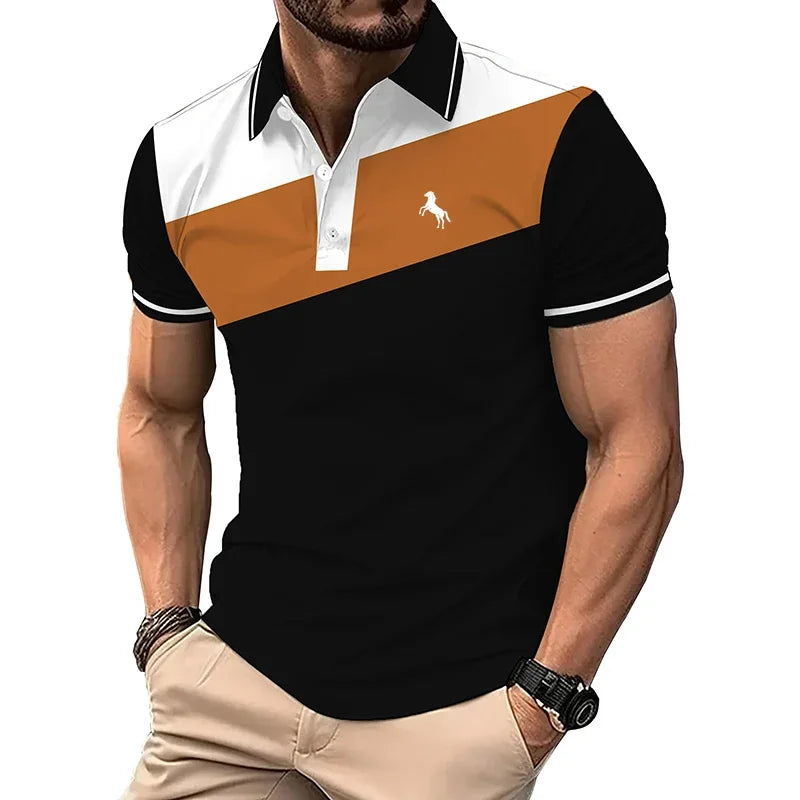 Men's Polo Shirt - Summer Casual Short Sleeve Business Polo With 3D Digital Print