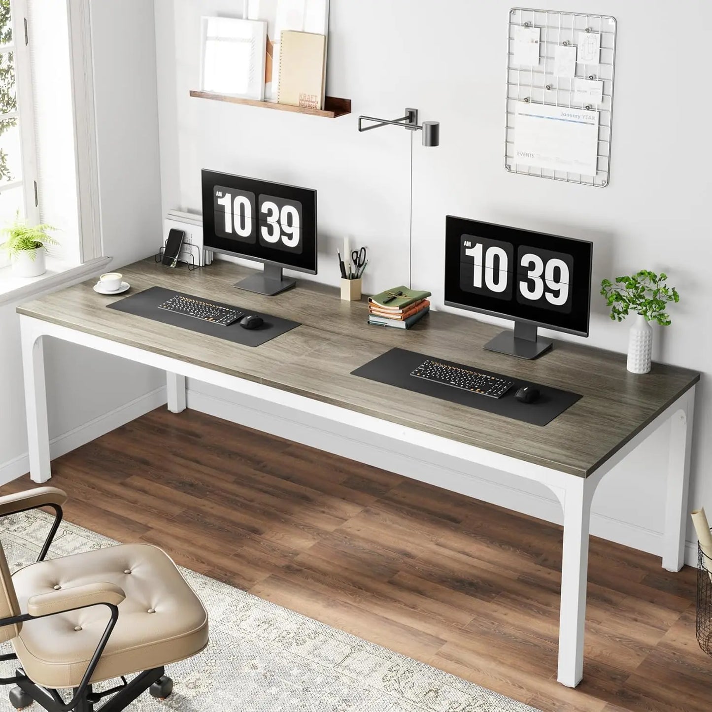 Extra Long Computer Desk – 78 Inch Double Person Desk | Home Office Workstation