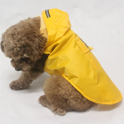 Dog Raincoat Waterproof Hoodie Jacket Rain Poncho Pet Rainwear Clothes with Reflective Stripe for All Sizes Big Puppies