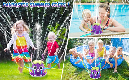 Octopus Sprinkler Water Spray Outdoor Toy Backyard Garden Water Toys Summer Yard Cartoon Splash Sprinkler Baby Bath Toy for Kids