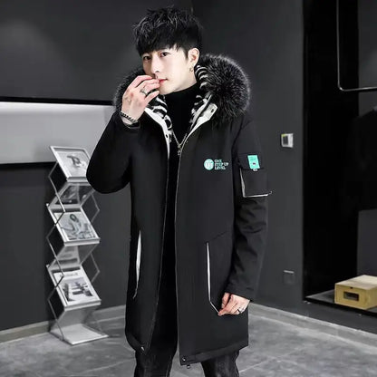 Men Winter Jacket – Thick Warm Parka Coat With Zipper Closure And Hooded Design