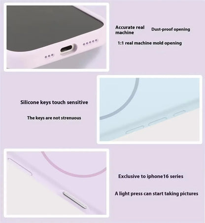 Magnetic Original Liquid Silicone Phone Case For iPhone 15 14 16 Plus 12 13 16 17 Pro Max Funda For Magsafe Protector Soft Cover