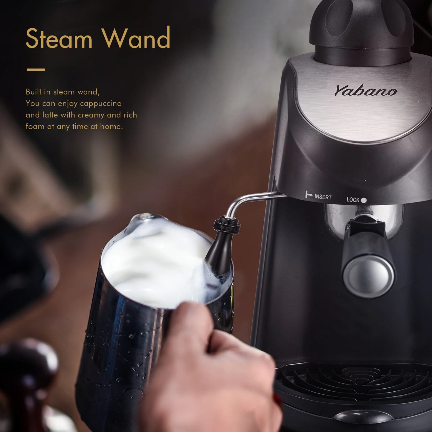 Yabano Espresso Machine, 3.5Bar Espresso Coffee Maker, Espresso and Cappuccino Machine with Milk Frother, Espresso Maker with St - ZOOMNSTORE