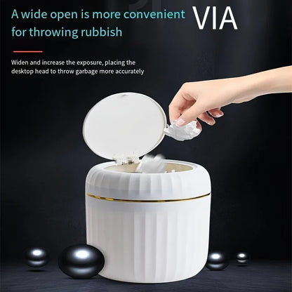 Mini Desktop Trash Can with Lid - Odor-Resistant Plastic Garbage Bin for Office  Home