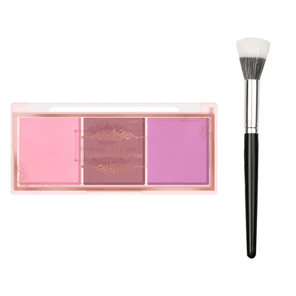 3-Color Cheek Red Plate Nude Makeup Natural Matte Milk Tea Orange Eye Shadow Makeup Lasting High Color Rendering Invisible