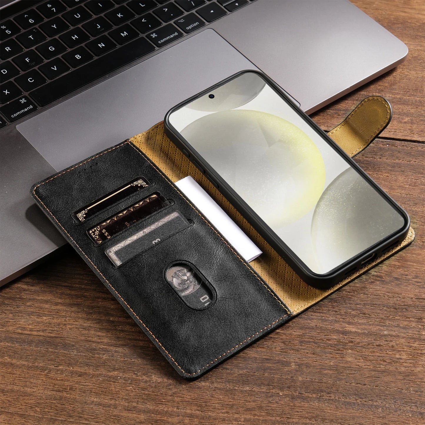 Business Leather Phone Case For Samsung Galaxy S26 S25 S24 S23 Ultra S22 S21 FE S20 S10 Plus Note20 Flip Card Wallet Cover Etui