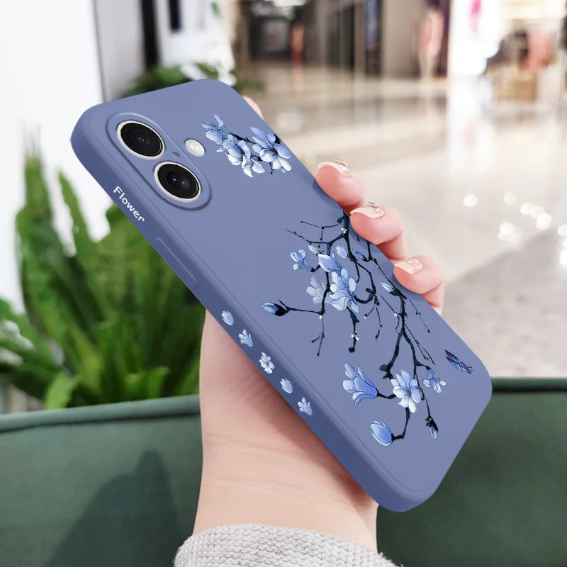 Blooming Orchid Phone Case For iPhone 17 17 Air 16 16e 15 14 13 12 11 Plus Pro Max Mini Silicone Cover