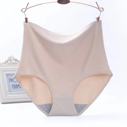 Plus Size women seamless Panties ice silk smooth soft Sexy Underwear Women High Waist Ultrathin Breathable underpants 50-100kg